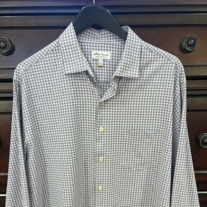 Peter Millar Gingham Dress Shirt Performance Twill Pink / blue gingham